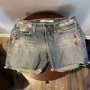Joe’s jean shorts size 27 embroidered with flowers